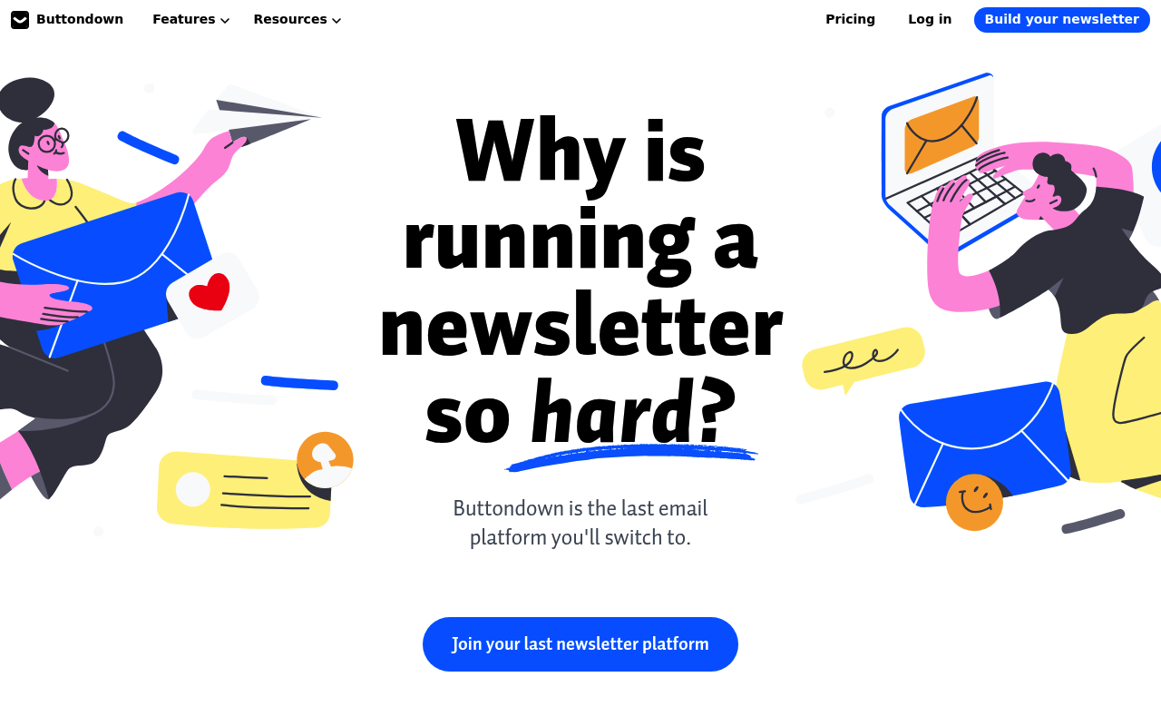 Buttondown website screenshot