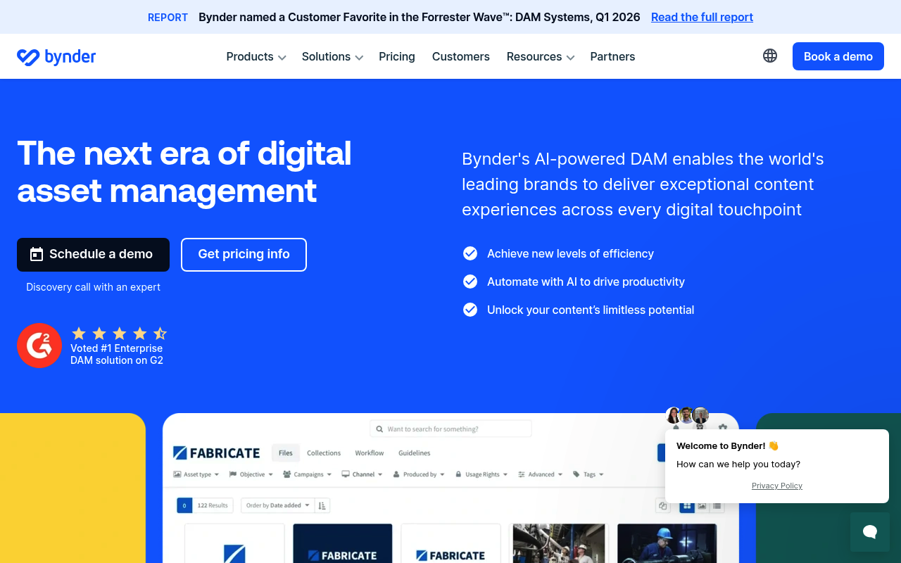 Bynder website screenshot