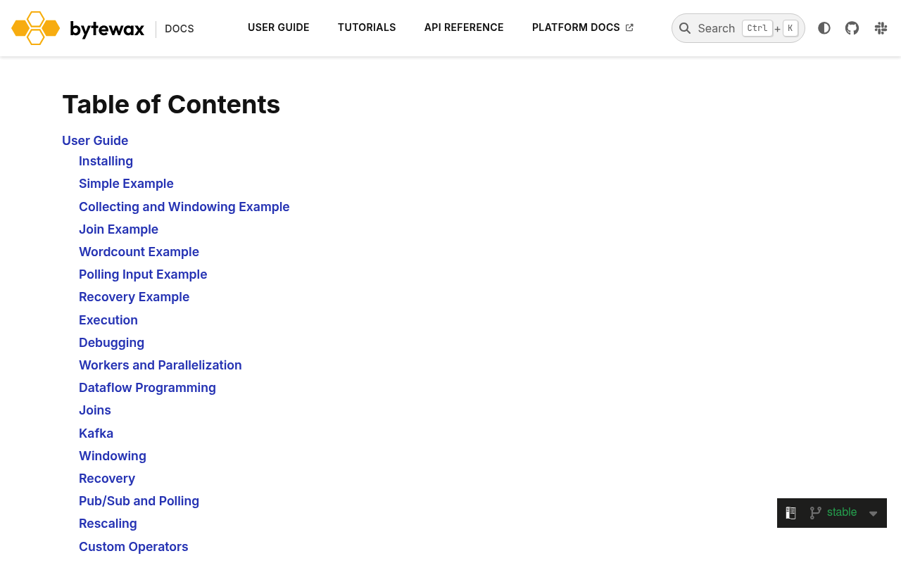 Bytewax website screenshot