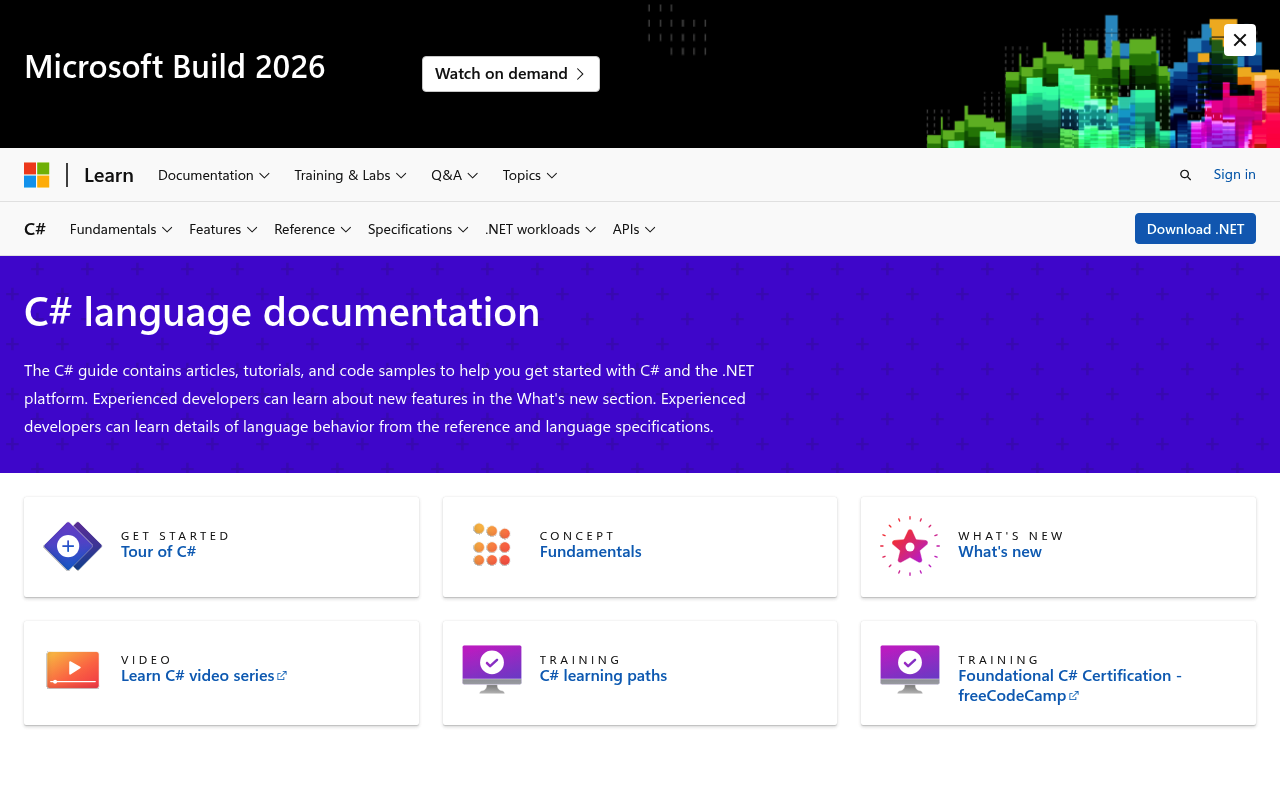 C# website screenshot