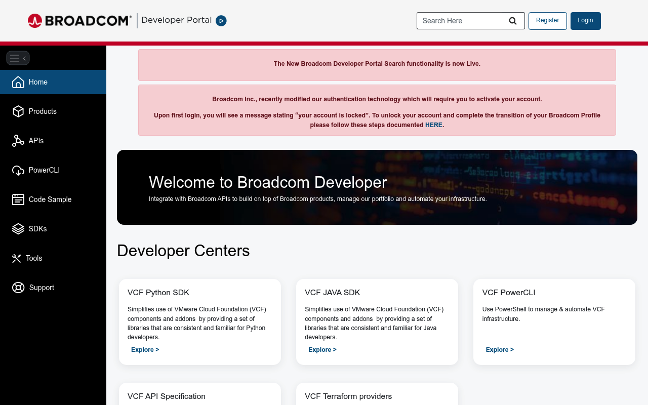 CA Technologies (Broadcom) website screenshot