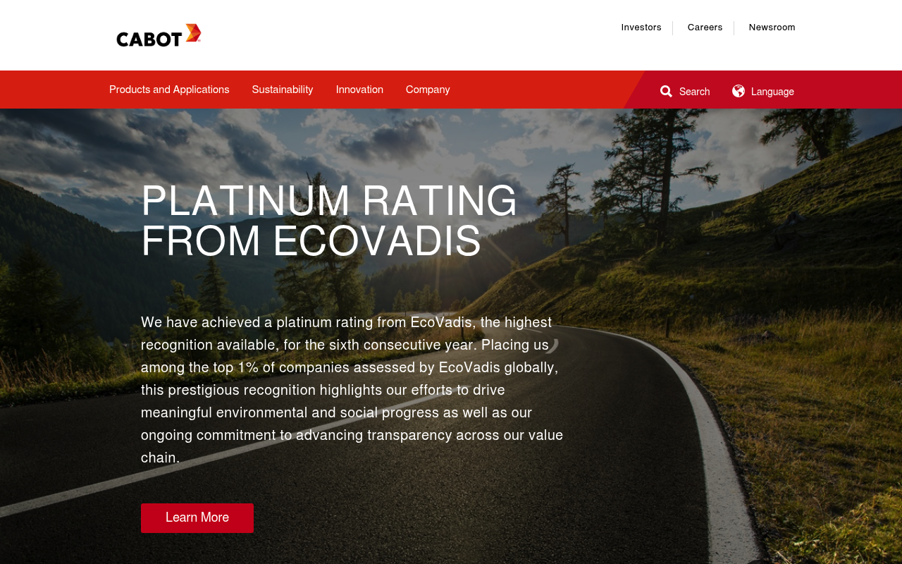 Cabot Corporation website screenshot