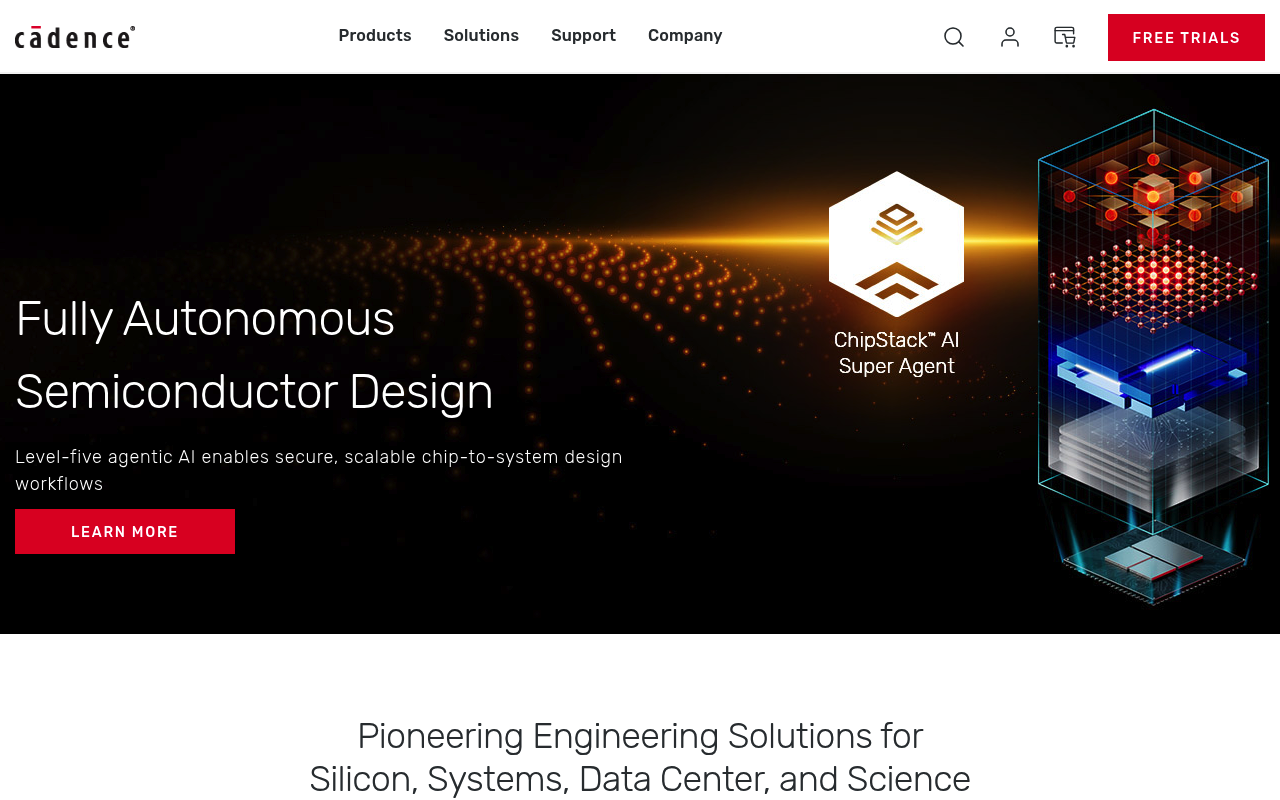 Cadence Design Systems website screenshot