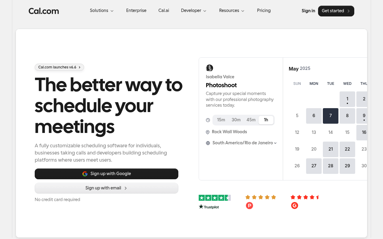Cal.com website screenshot