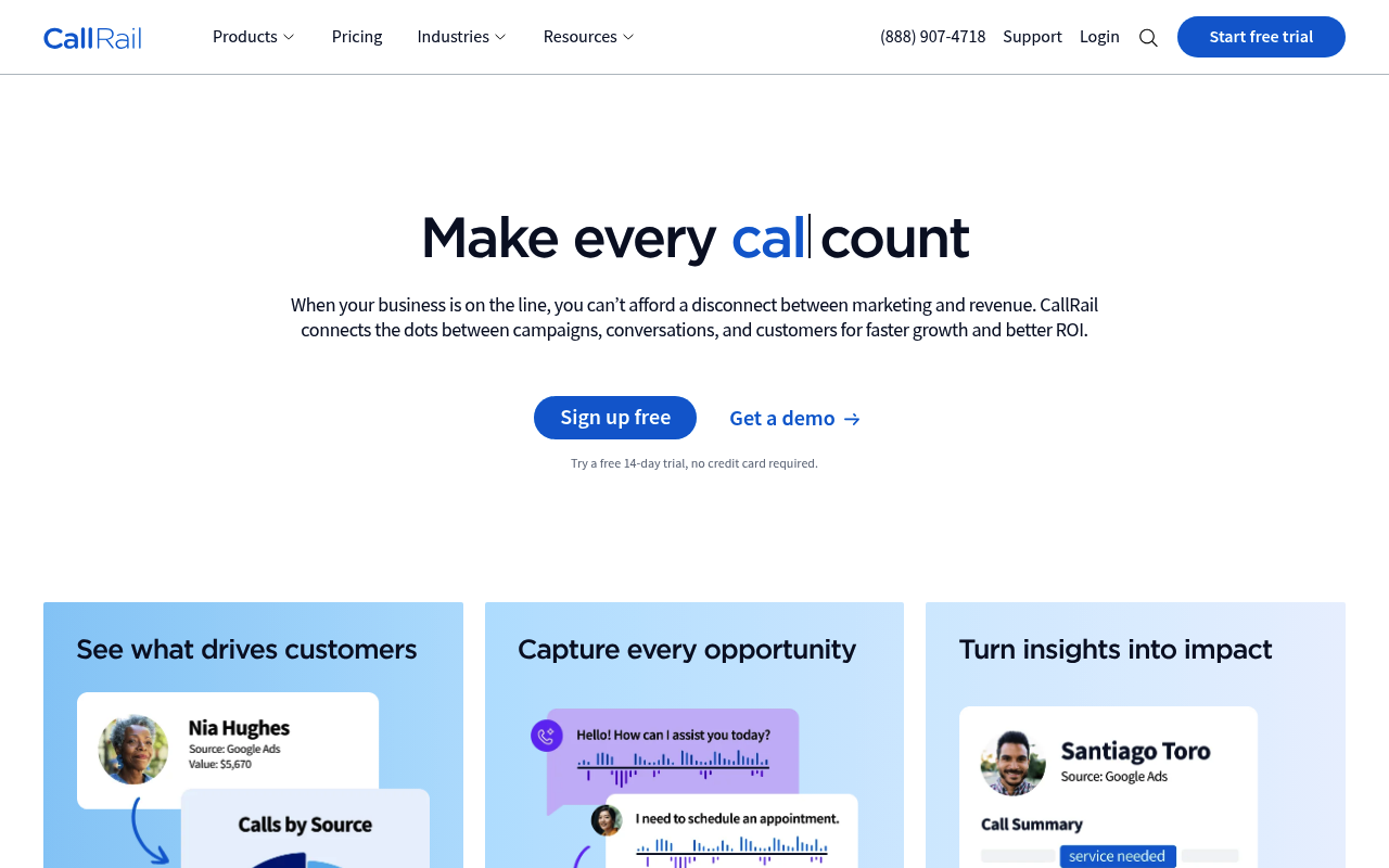 CallRail website screenshot