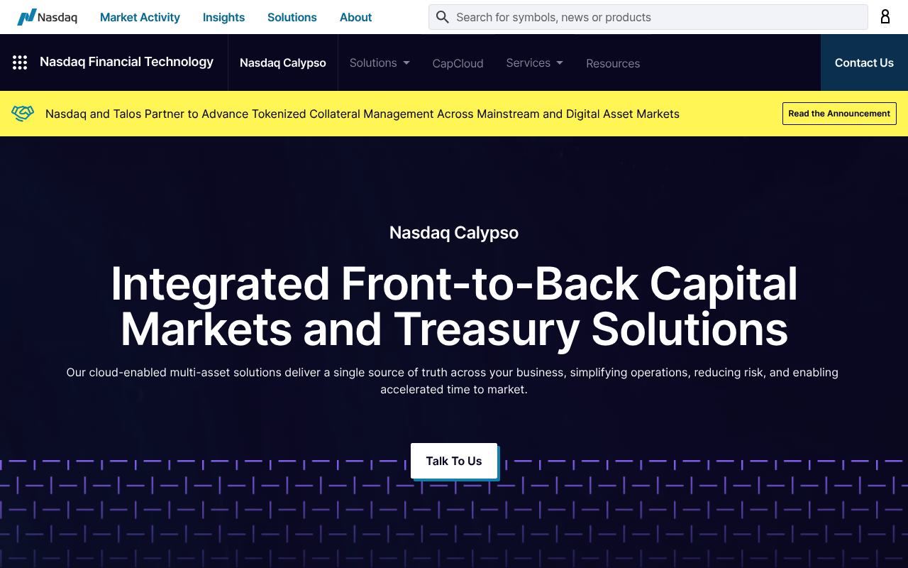 Calypso Migration website screenshot