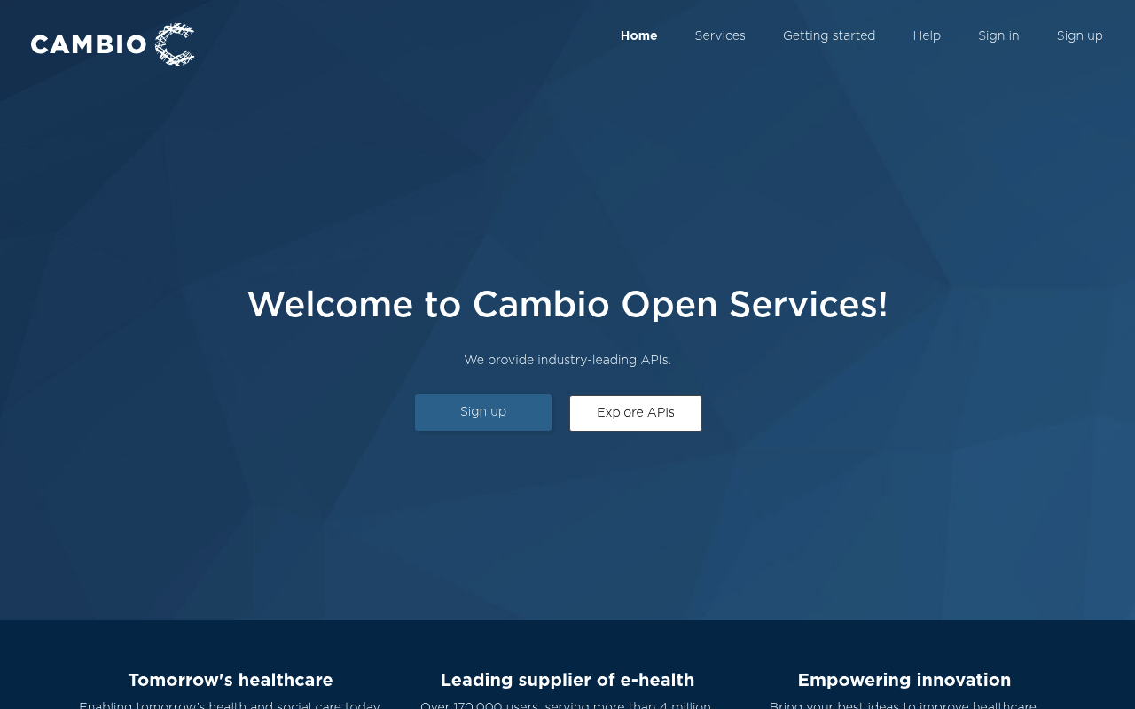 Cambio Healthcare Systems website screenshot