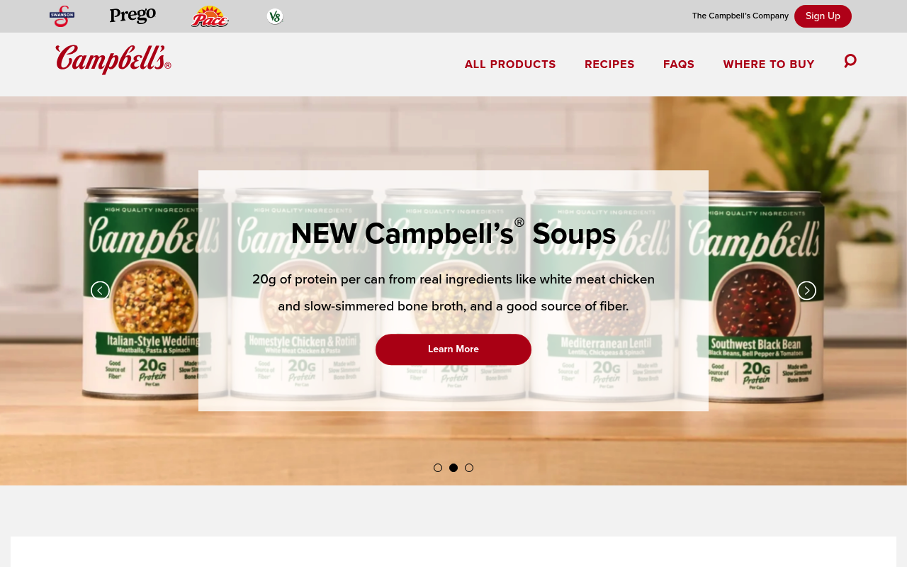 Campbell's website screenshot
