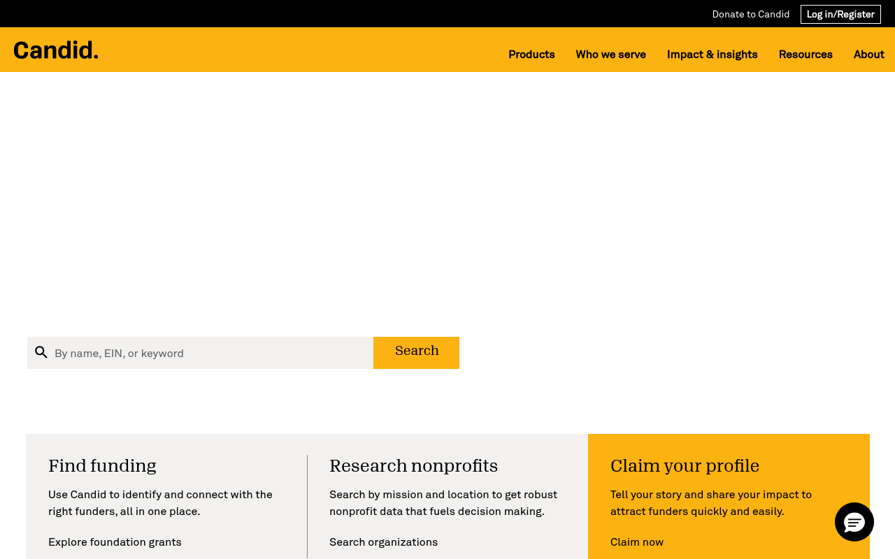 Candid website screenshot