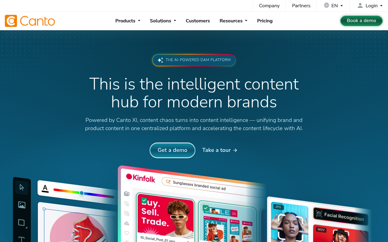Canto website screenshot