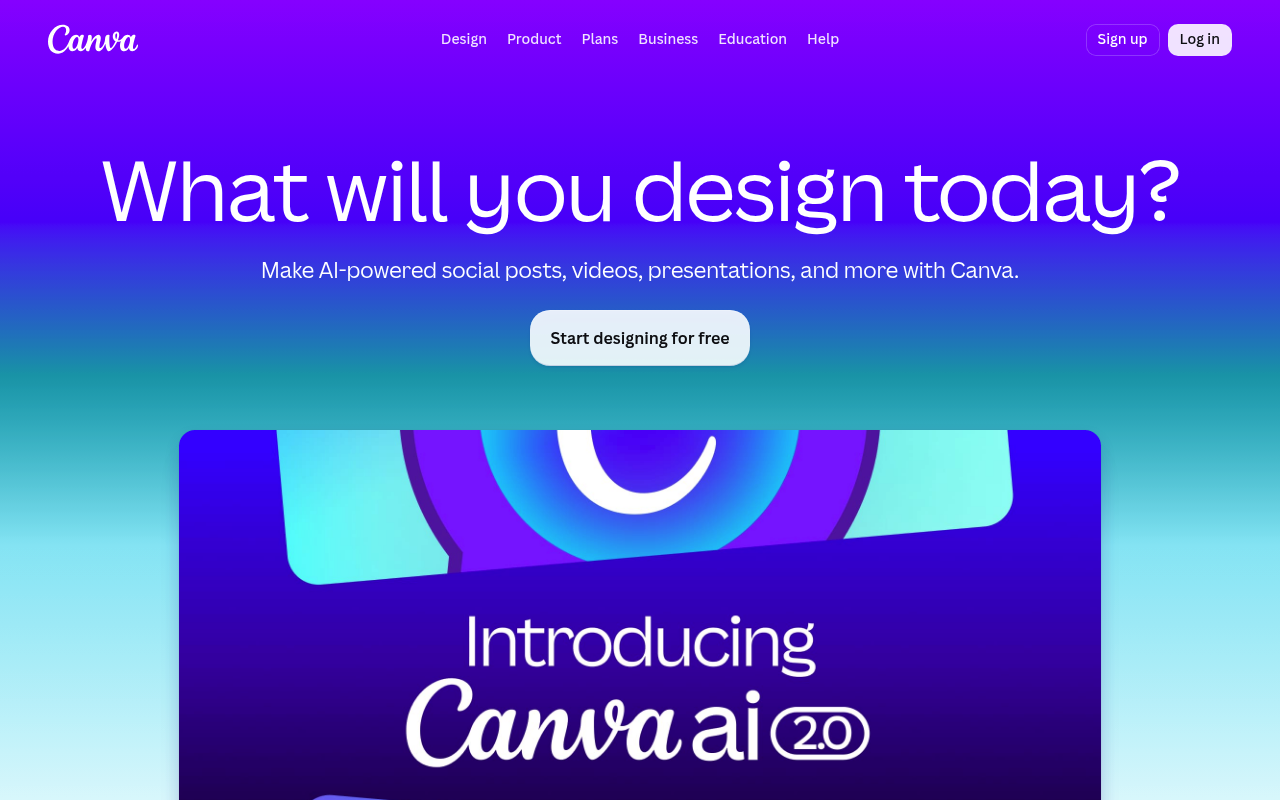 Canva website screenshot