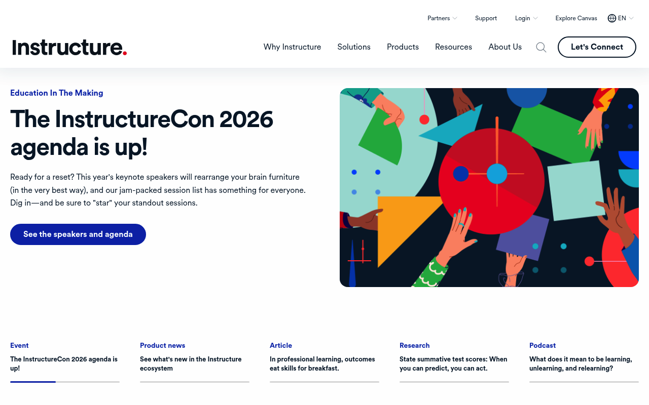 Canvas LMS website screenshot