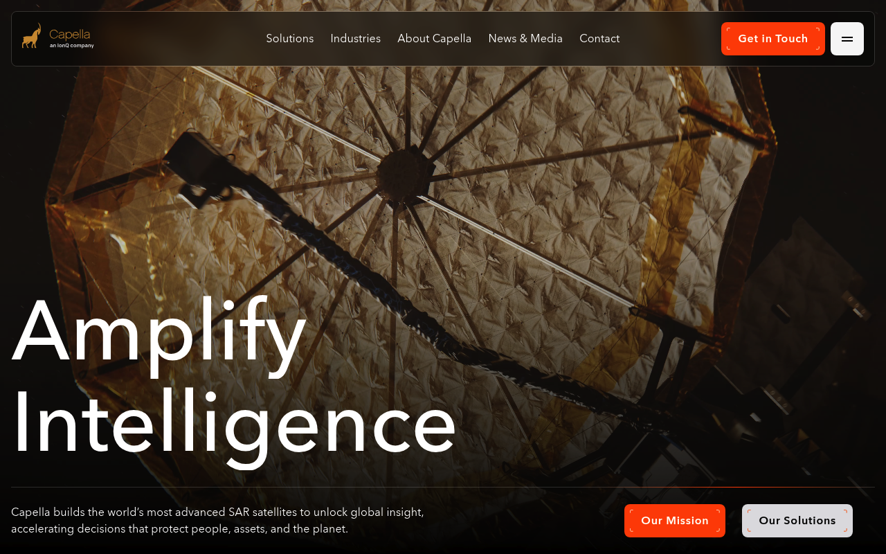 Capella Space website screenshot
