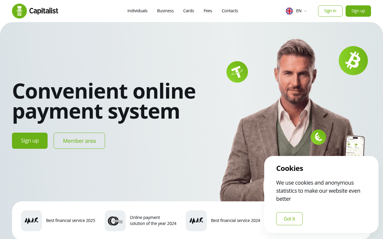 Capitalist website screenshot