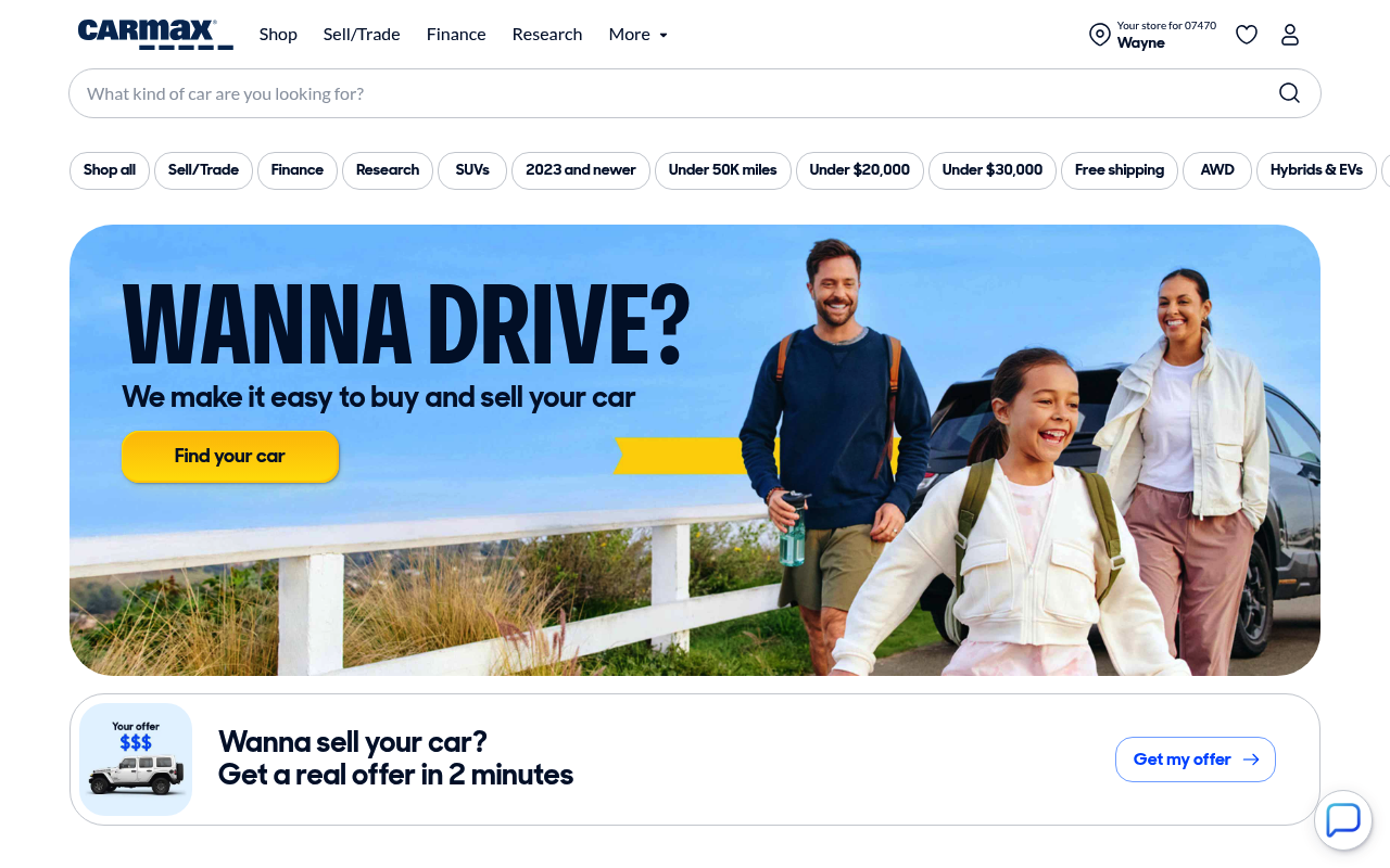 CarMax website screenshot