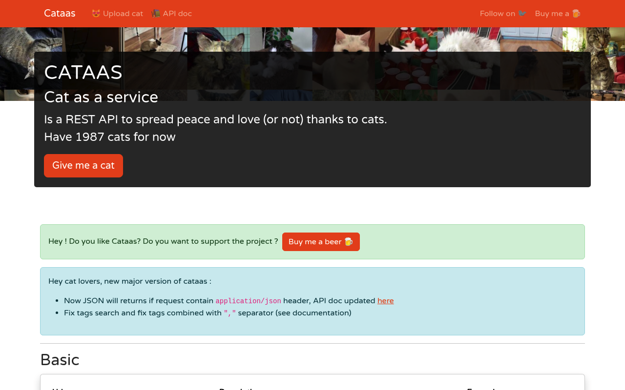 Cataas website screenshot