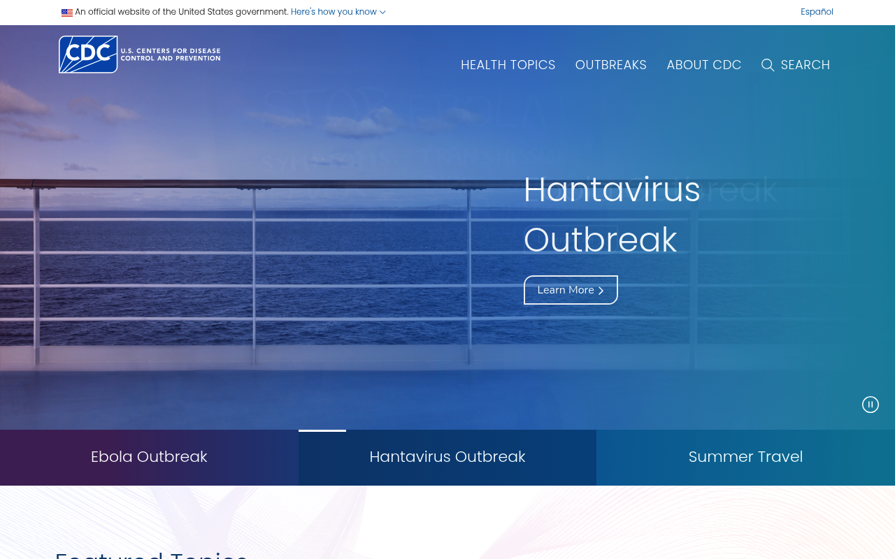 CDC website screenshot