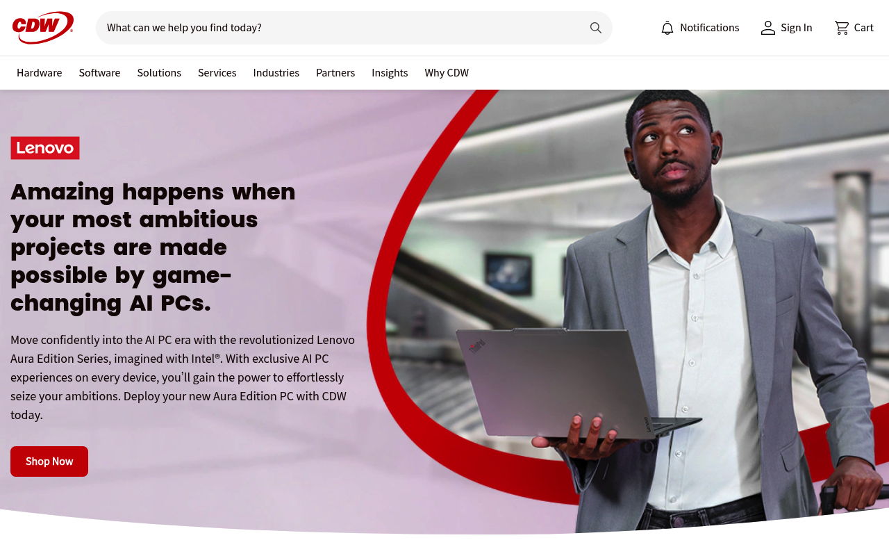 CDW website screenshot