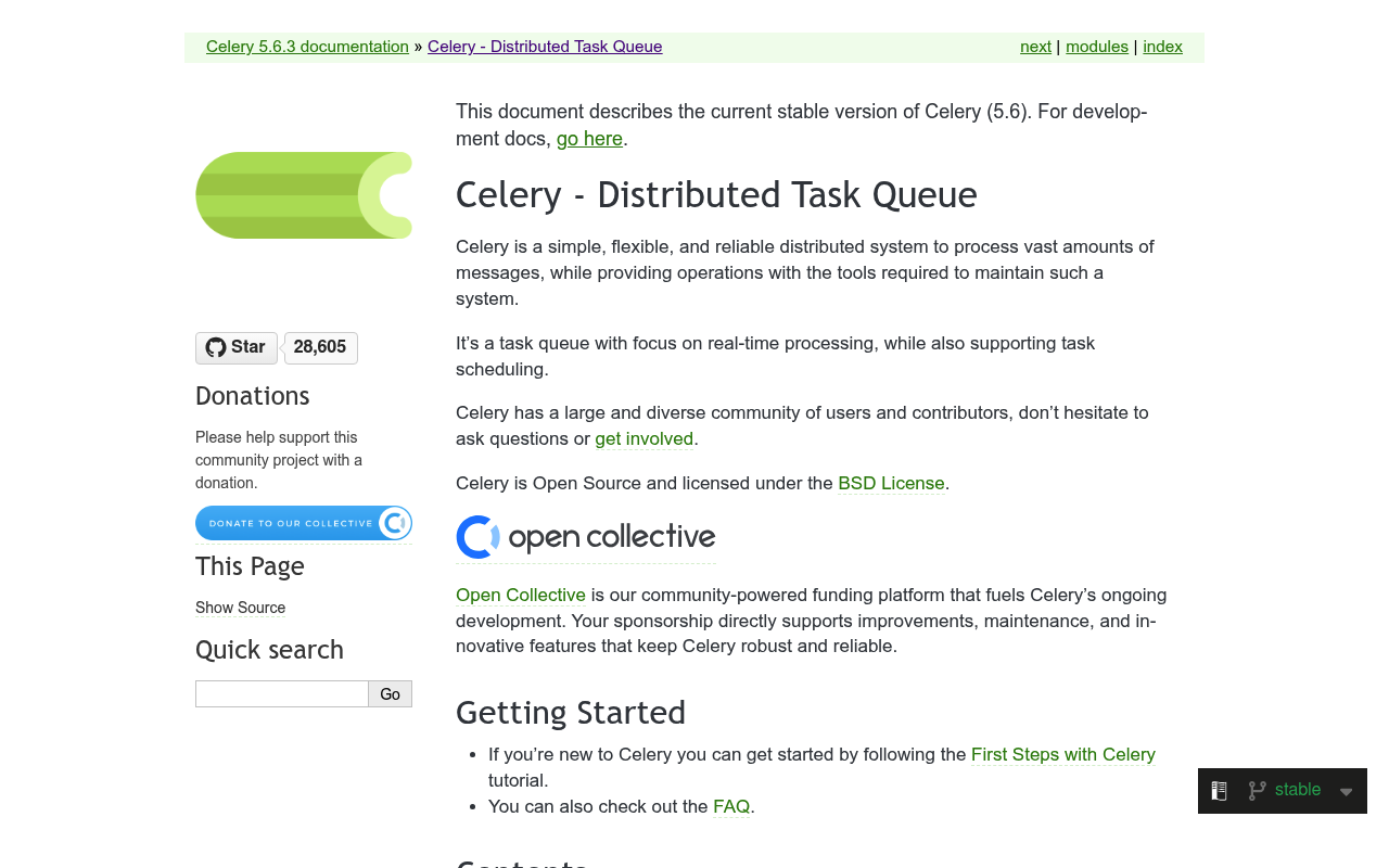 Celery website screenshot