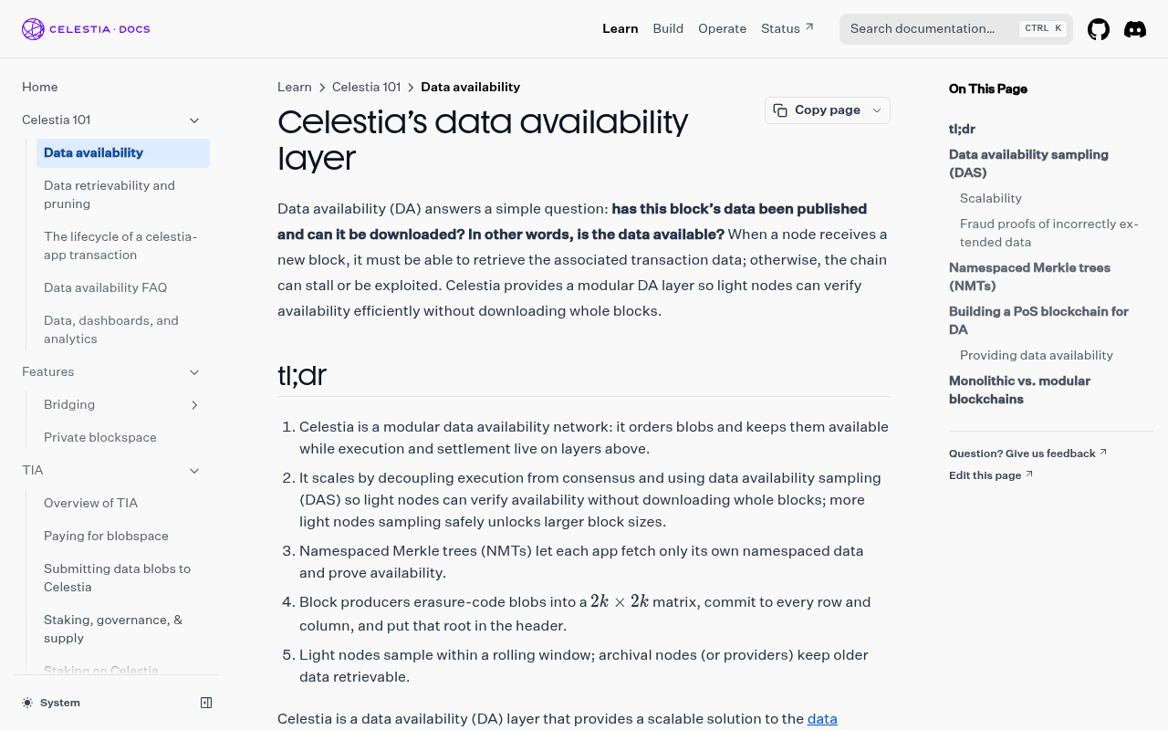celestia website screenshot