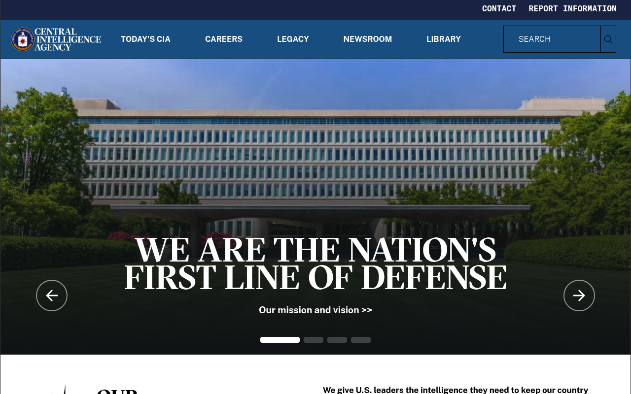 Central Intelligence Agency website screenshot