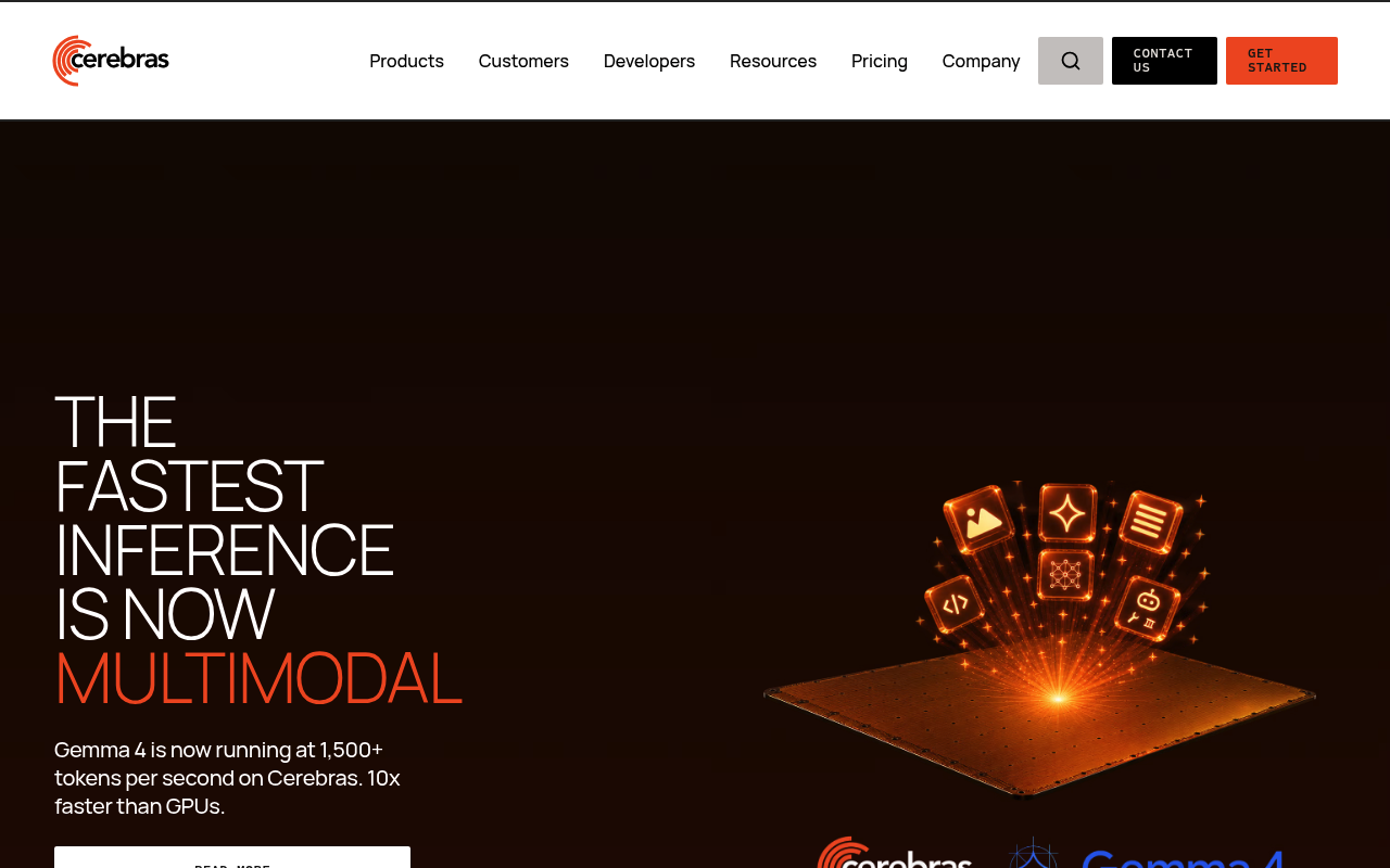 Cerebras website screenshot