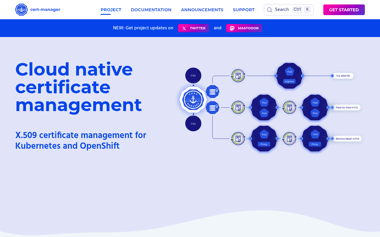 Cert-Manager website screenshot