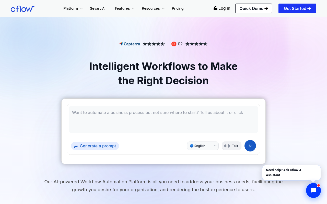 Cflow website screenshot