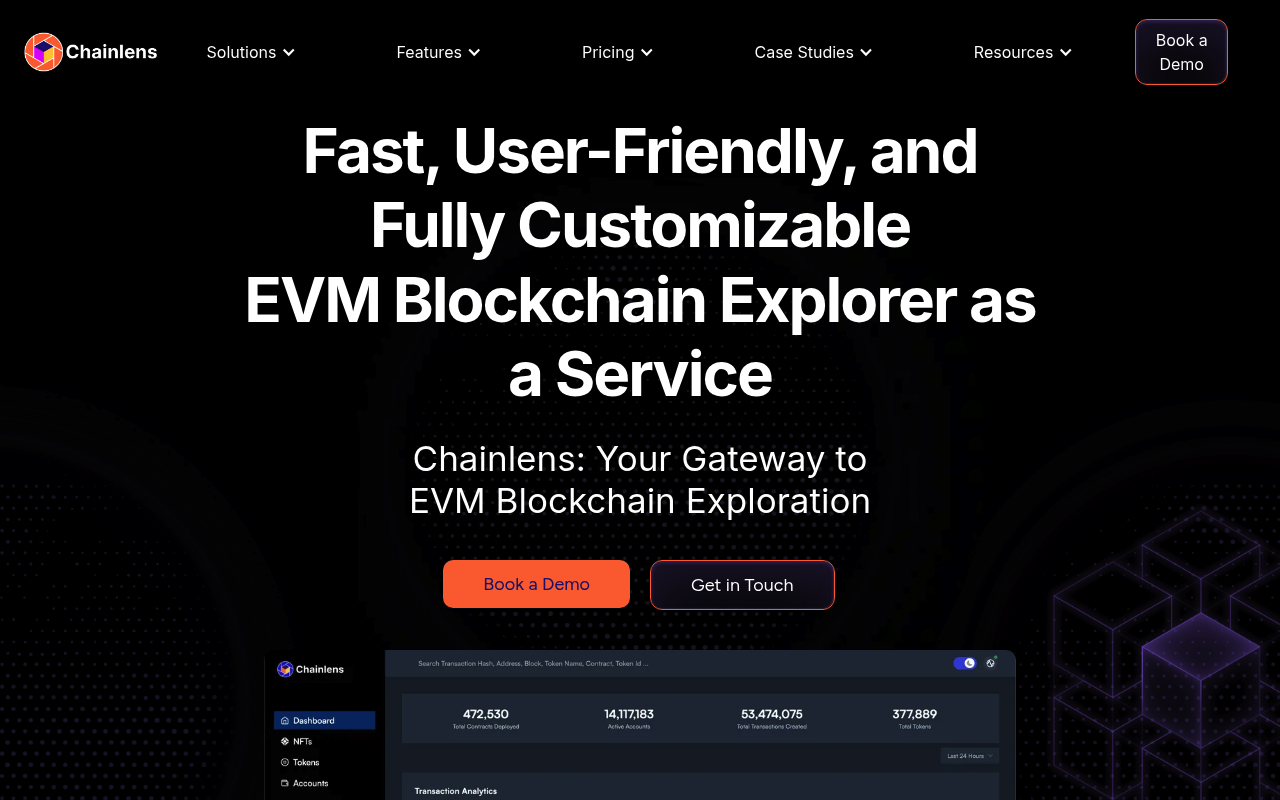 Chainlens website screenshot