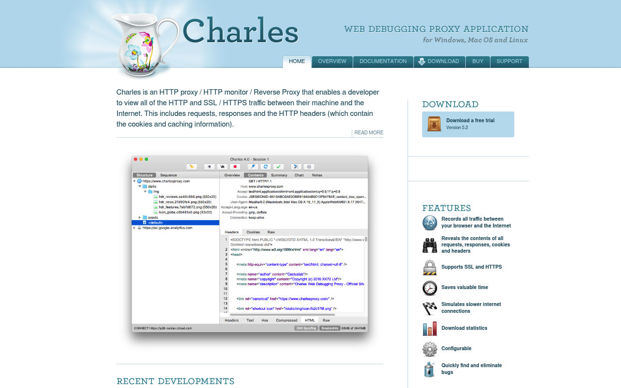 Charles Proxy website screenshot
