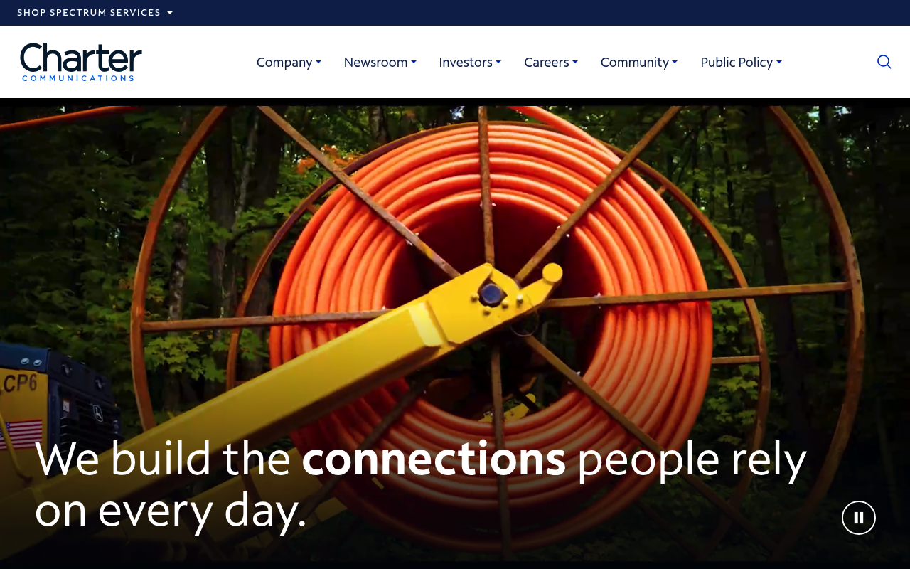 Charter Communications website screenshot