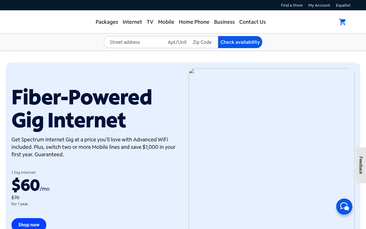 Charter Communications website screenshot