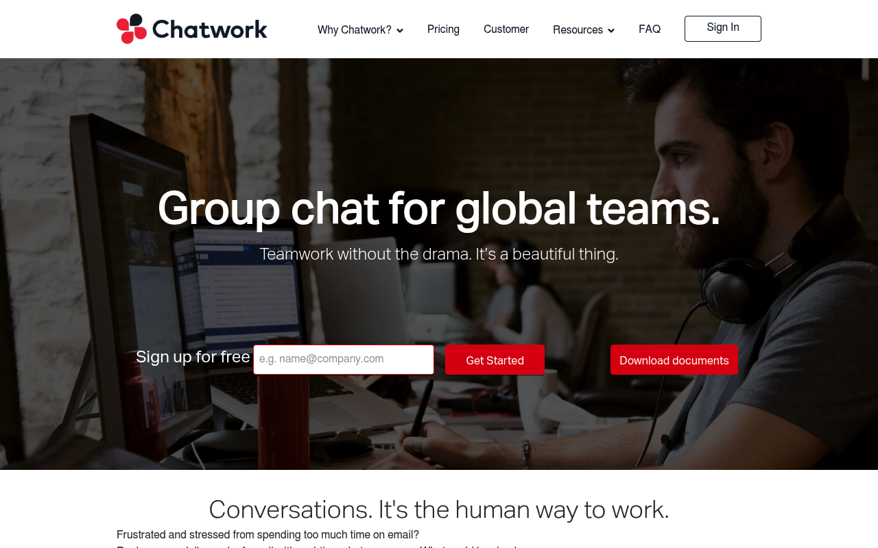 Chatwork website screenshot