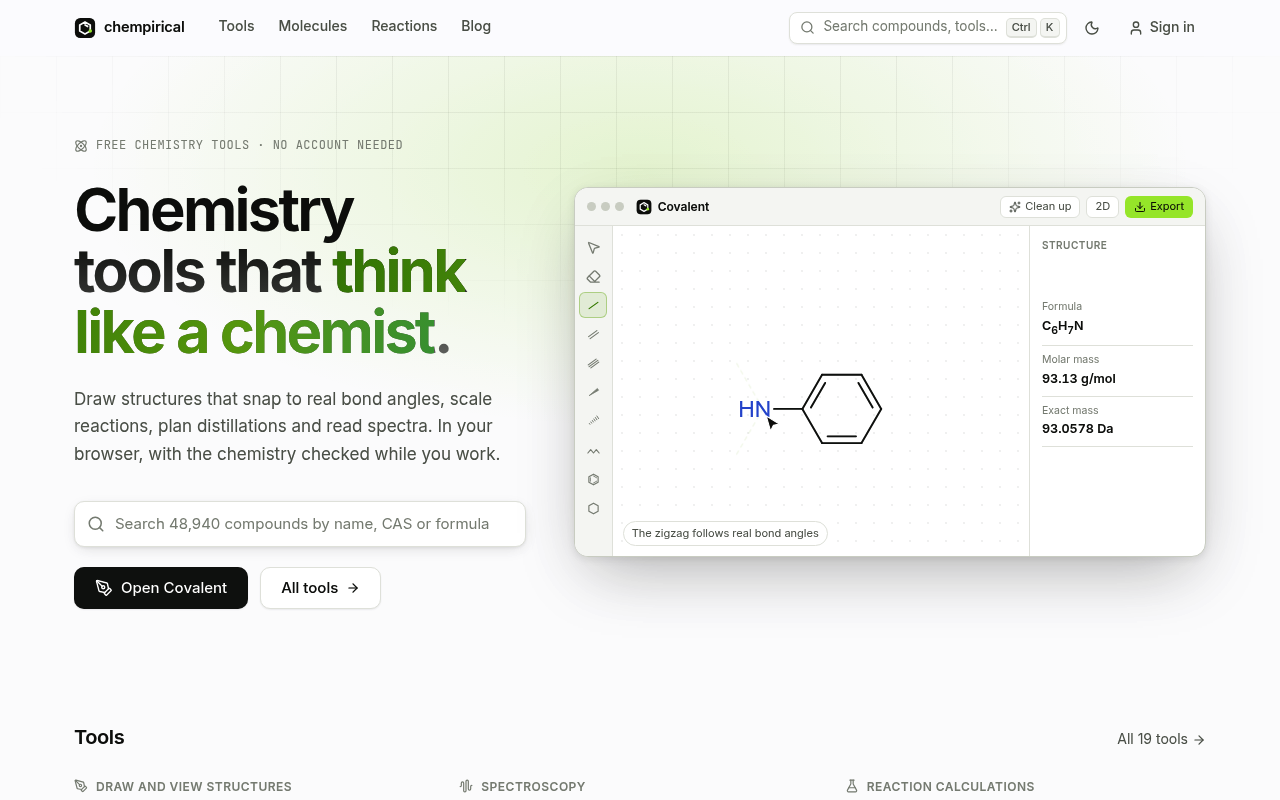 Chempirical website screenshot