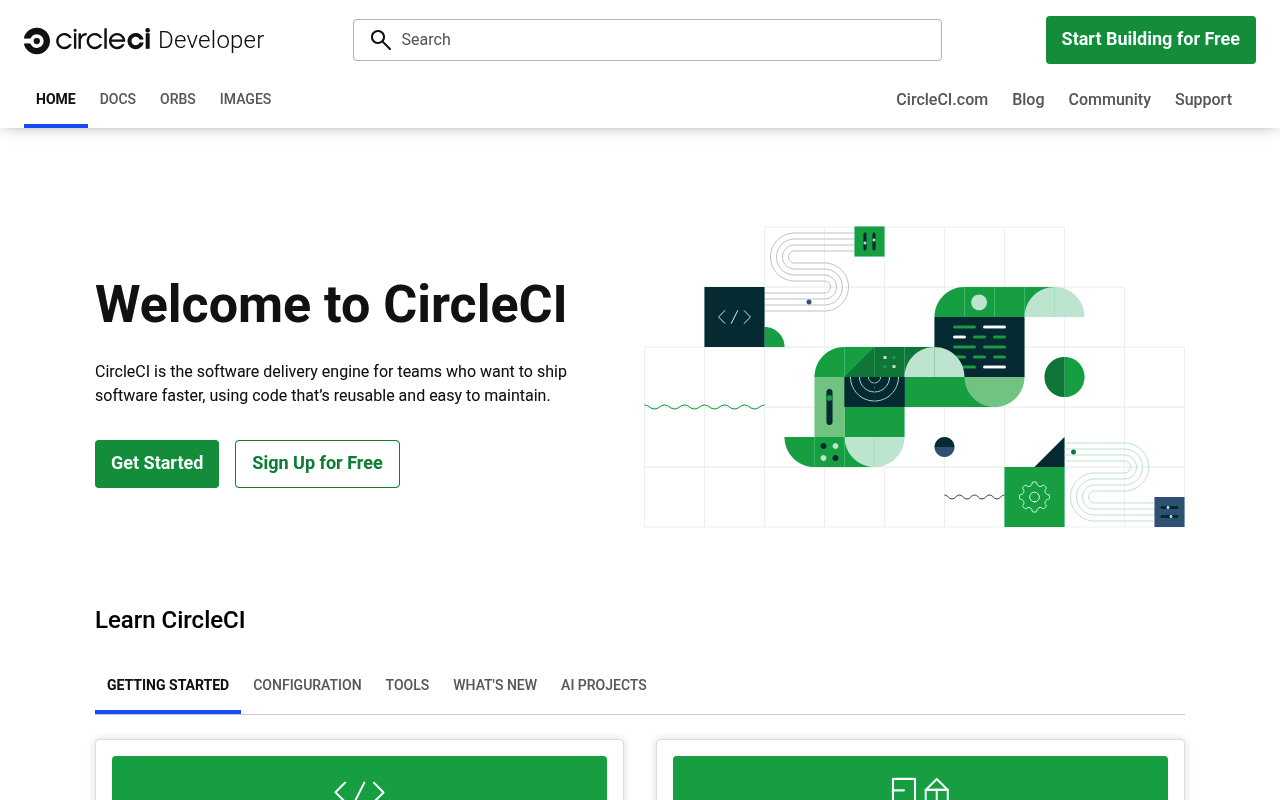 CircleCI website screenshot
