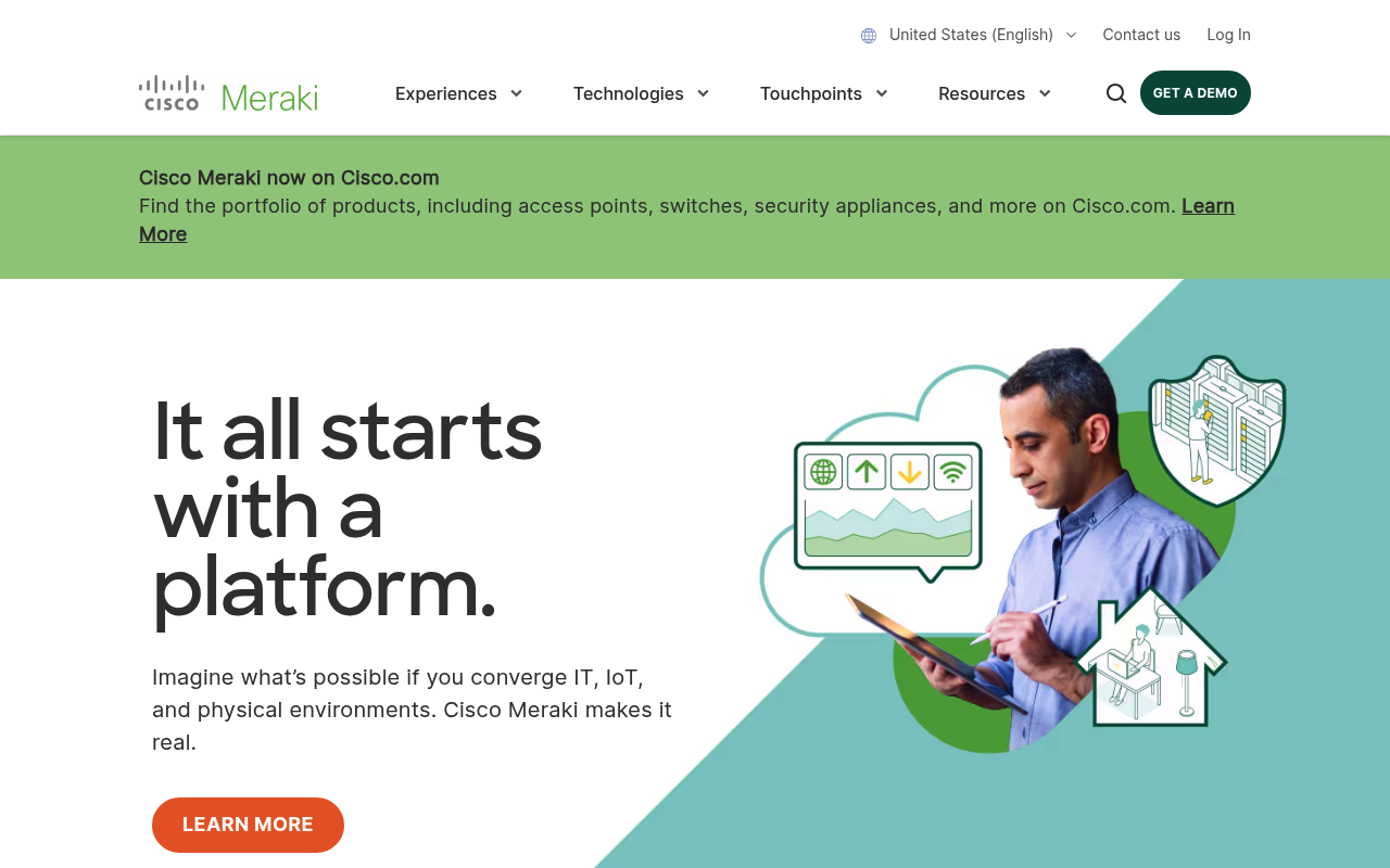 Cisco Meraki website screenshot
