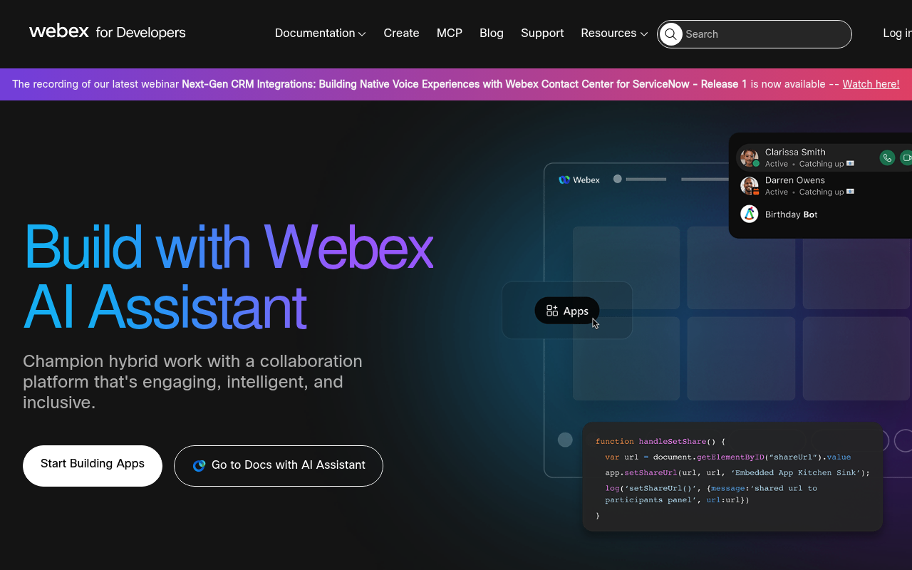Cisco Webex website screenshot