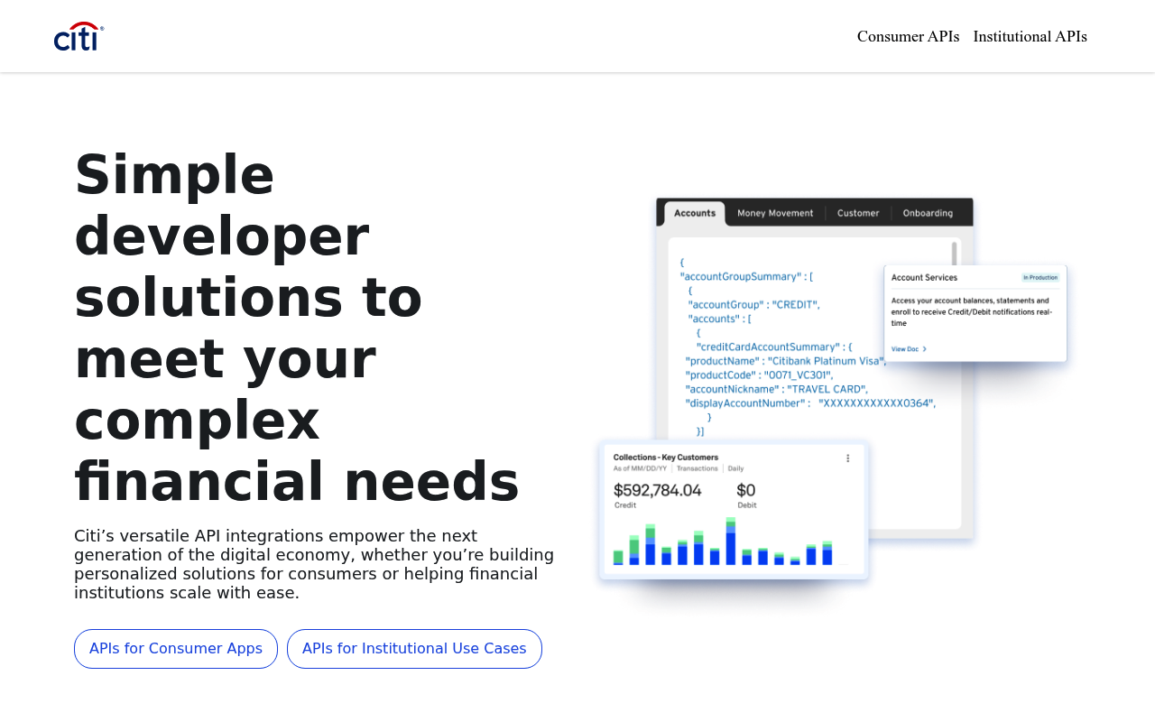 Citigroup website screenshot