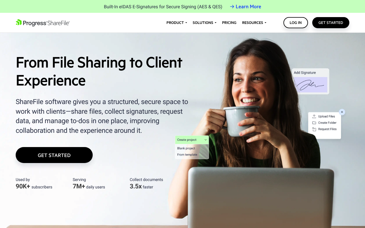 Citrix ShareFile website screenshot