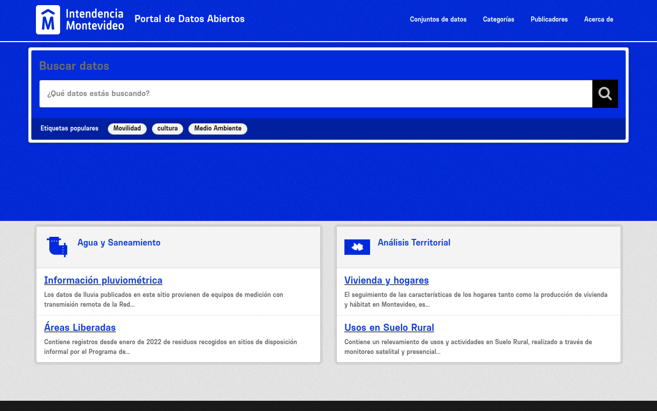 Montevideo Open Data website screenshot