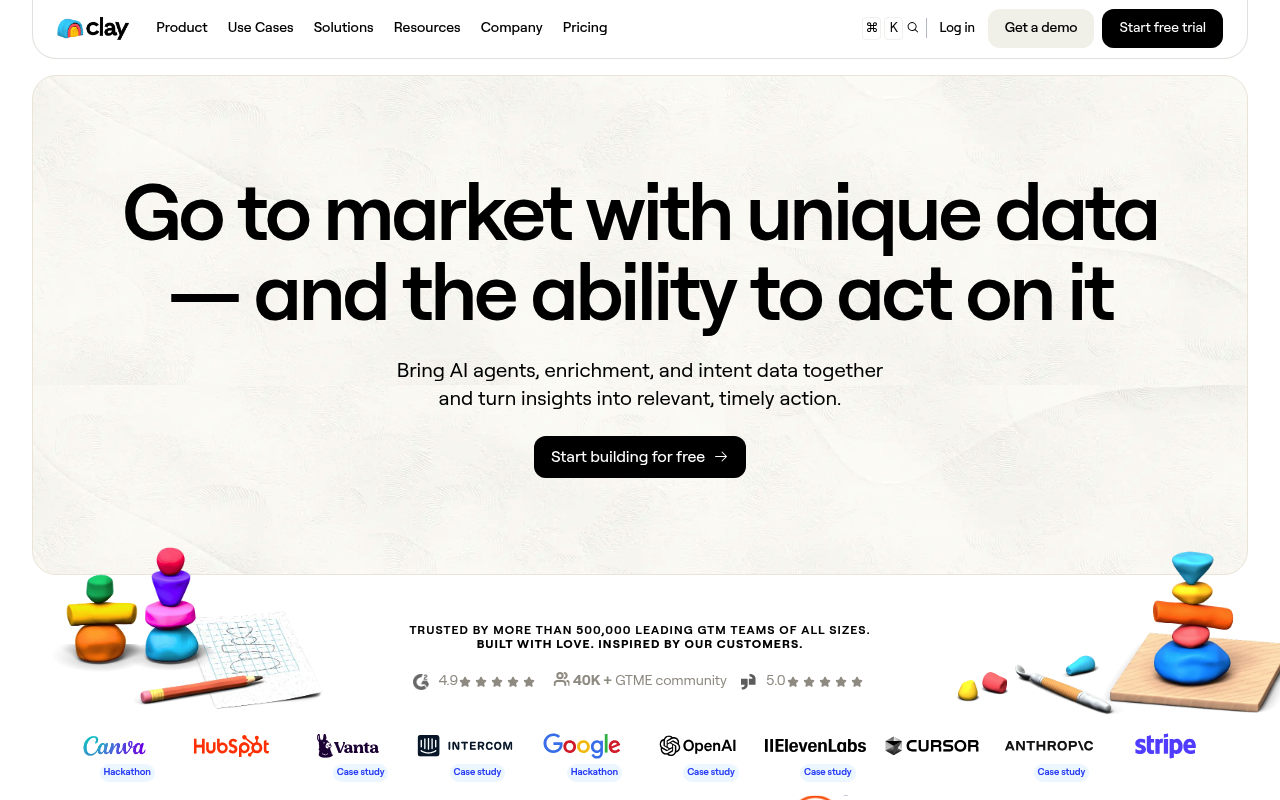Clay website screenshot