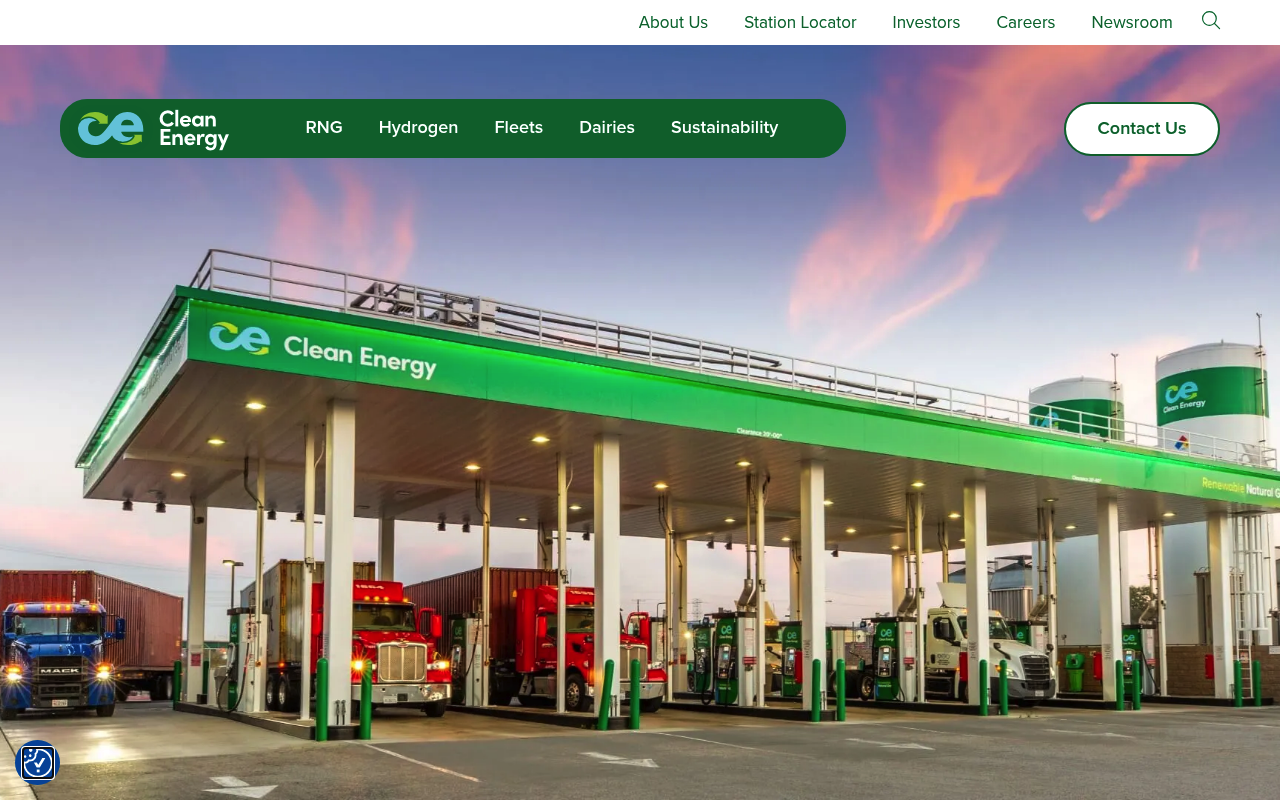Clean Energy Fuels website screenshot