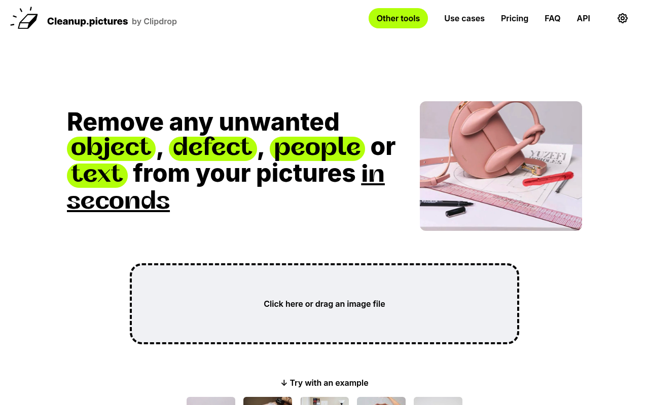 Cleanup.pictures website screenshot