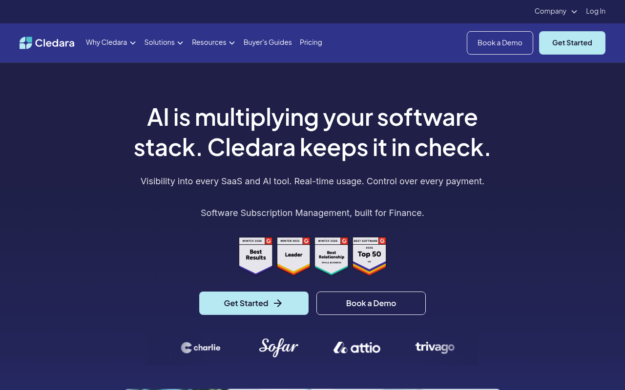 Cledara website screenshot