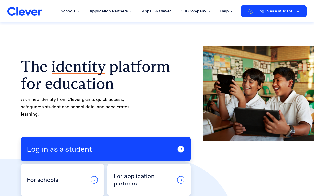 Clever website screenshot