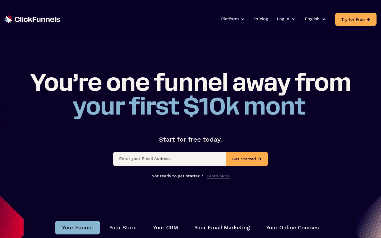 ClickFunnels website screenshot
