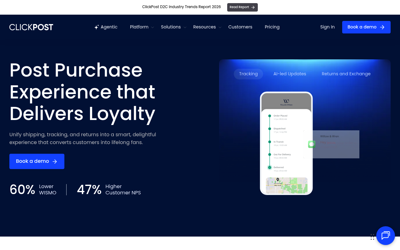 ClickPost website screenshot