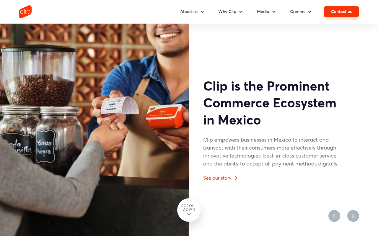 Clip website screenshot