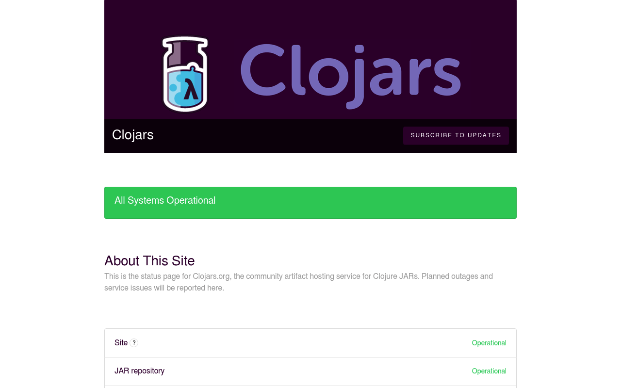 Clojars website screenshot