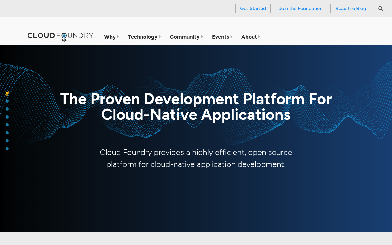 Cloud Foundry website screenshot